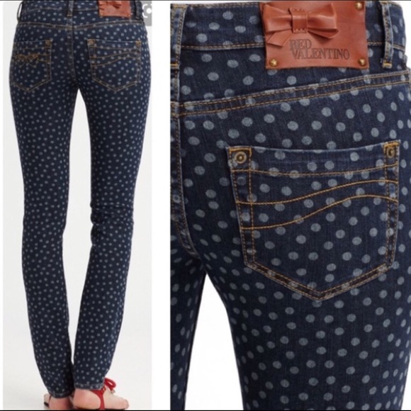 Valentino Denim - 🎉Host Pick🎉 RED VALENTINO Polka Dot Skinny, 29